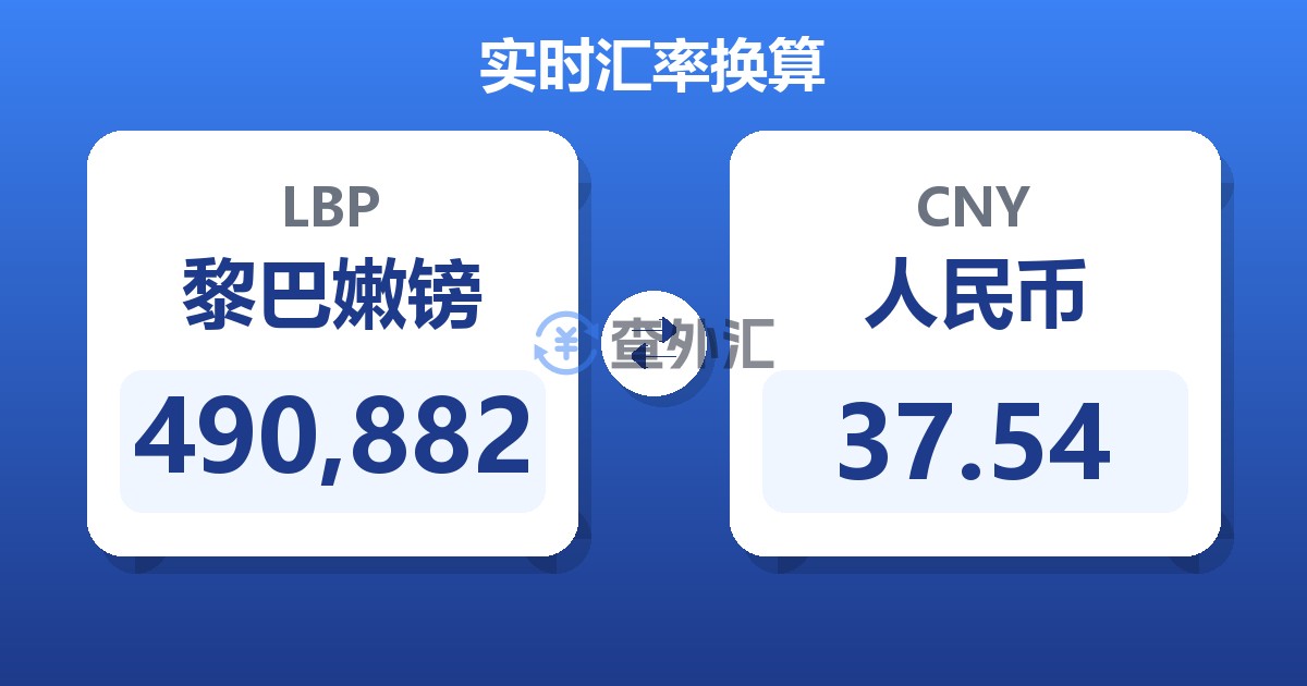 490,882黎巴嫩镑兑人民币