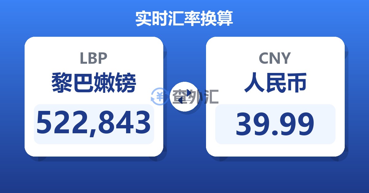 522,843黎巴嫩镑兑人民币