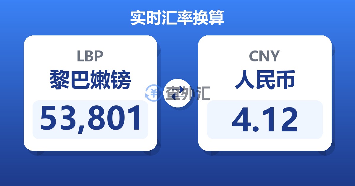 53,801黎巴嫩镑兑人民币