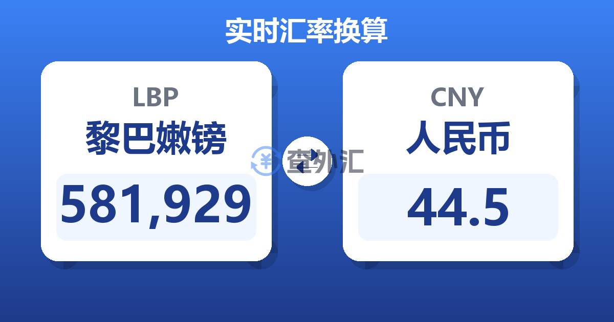 581,929黎巴嫩镑兑人民币