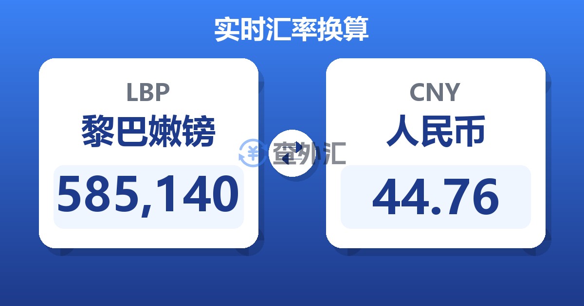 585,140黎巴嫩镑兑人民币