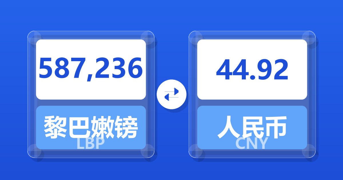 587,236黎巴嫩镑兑人民币