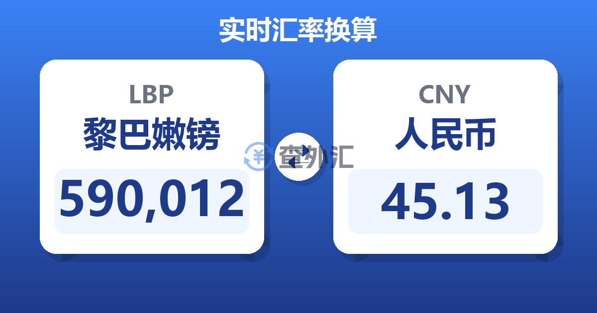 590,012黎巴嫩镑兑人民币