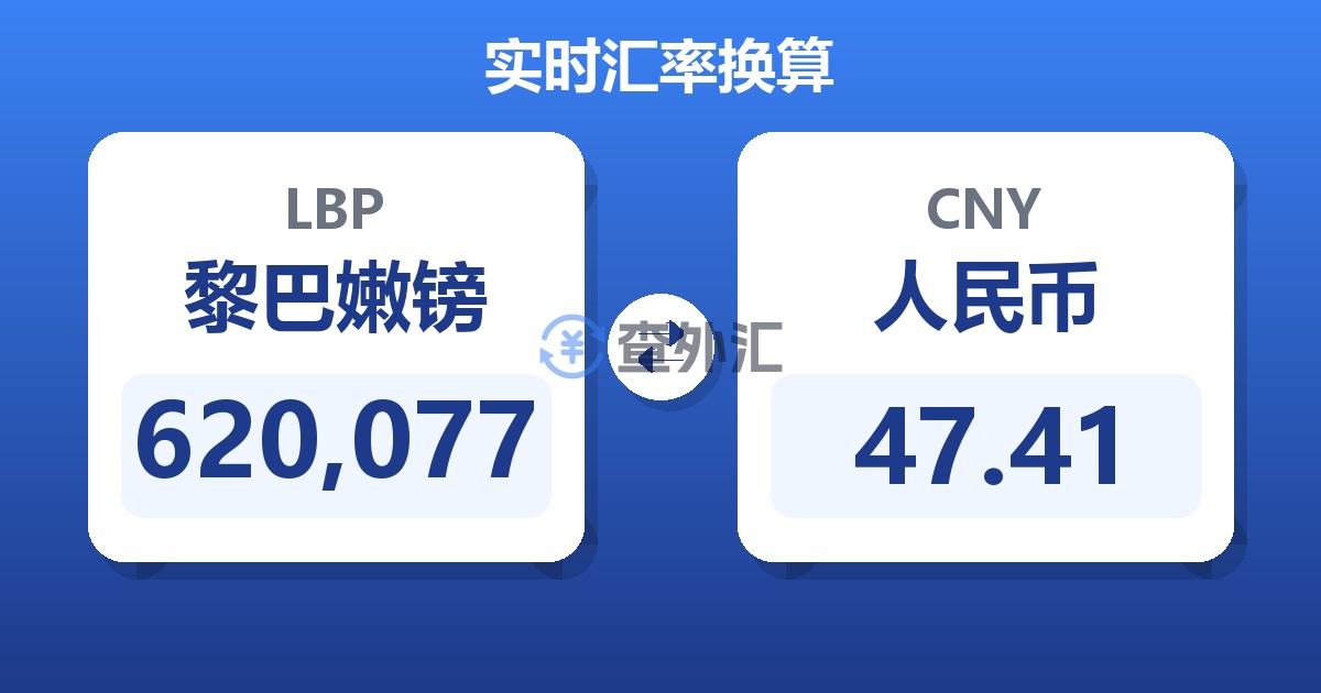 620,077黎巴嫩镑兑人民币