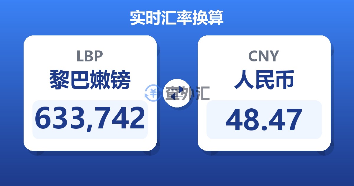 633,742黎巴嫩镑兑人民币