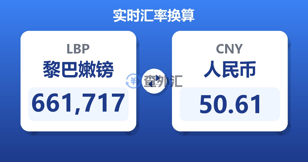 661,717黎巴嫩镑兑人民币