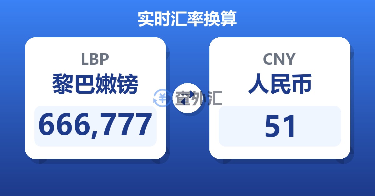 666,777黎巴嫩镑兑人民币