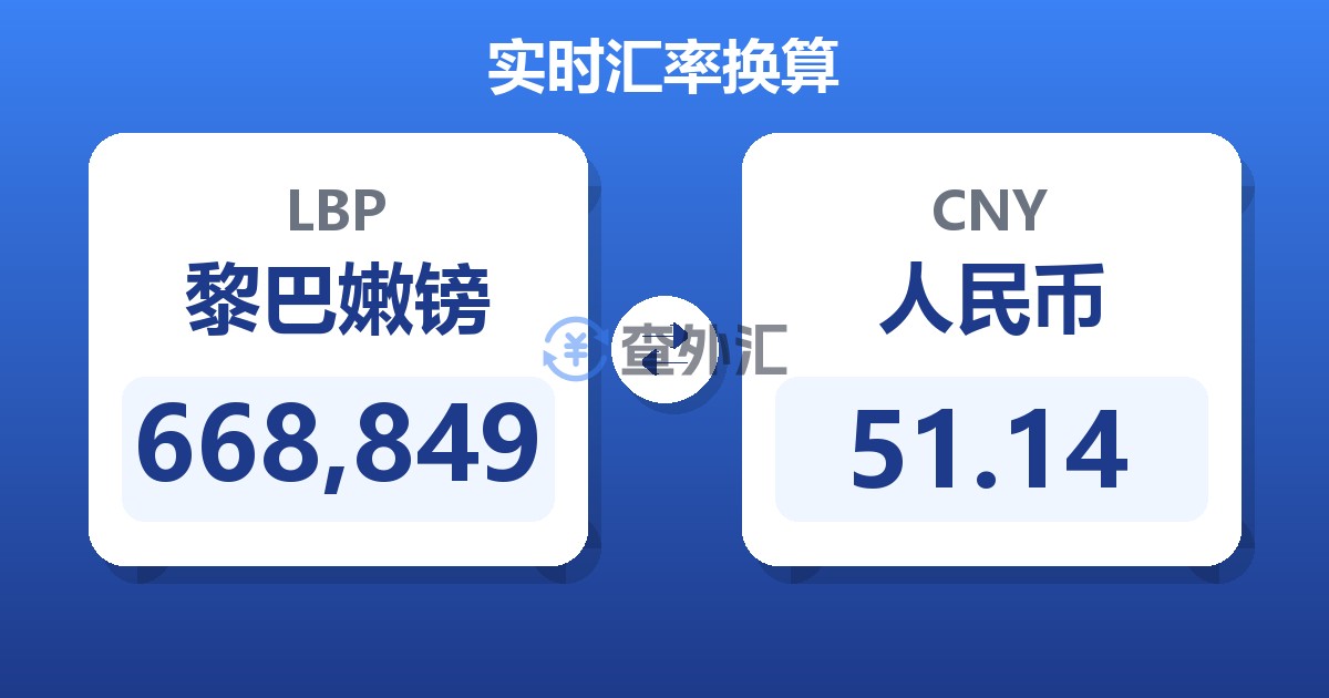668,849黎巴嫩镑兑人民币