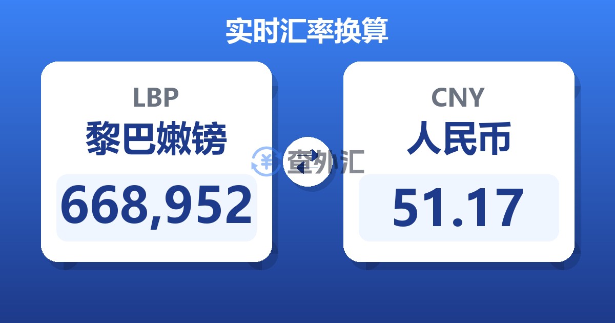 668,952黎巴嫩镑兑人民币