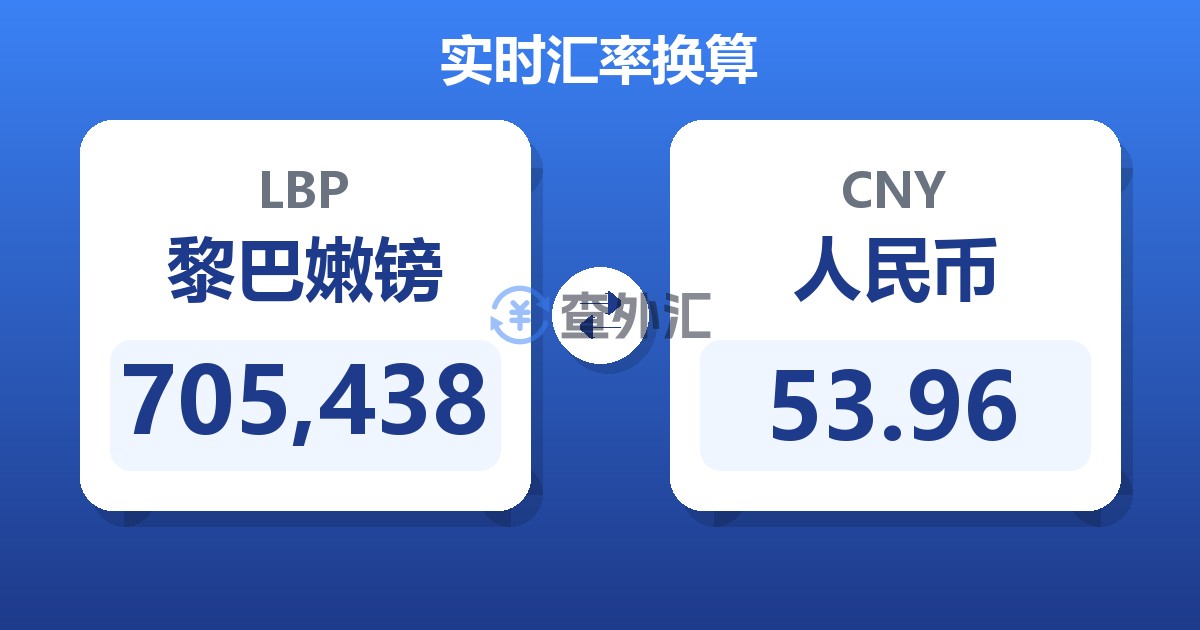 705,438黎巴嫩镑兑人民币