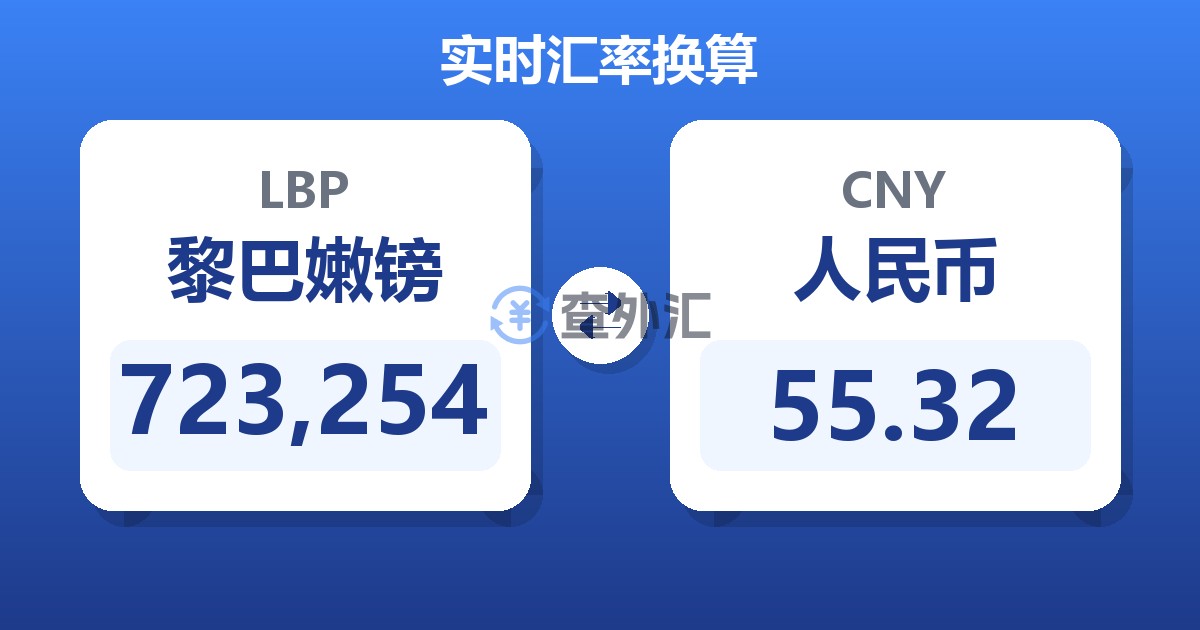 723,254黎巴嫩镑兑人民币