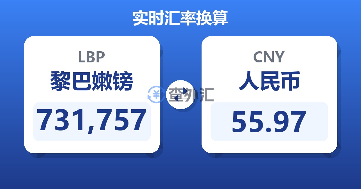 731,757黎巴嫩镑兑人民币