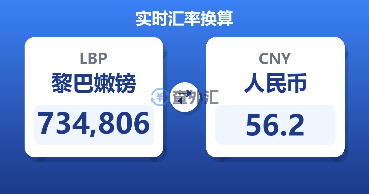 734,806黎巴嫩镑兑人民币