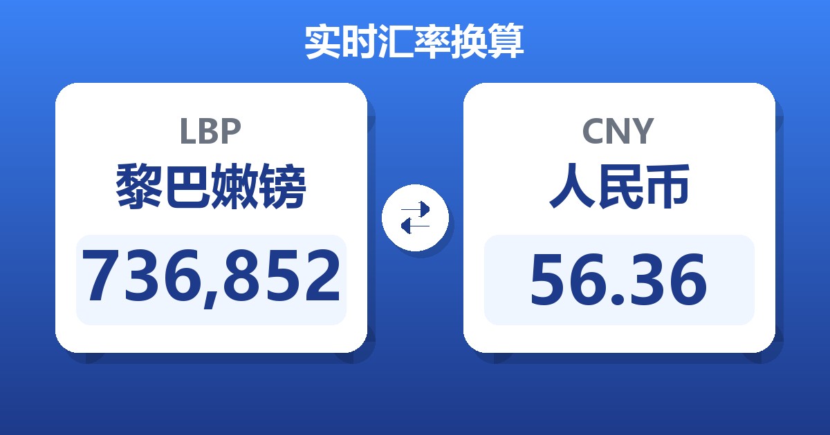 736,852黎巴嫩镑兑人民币