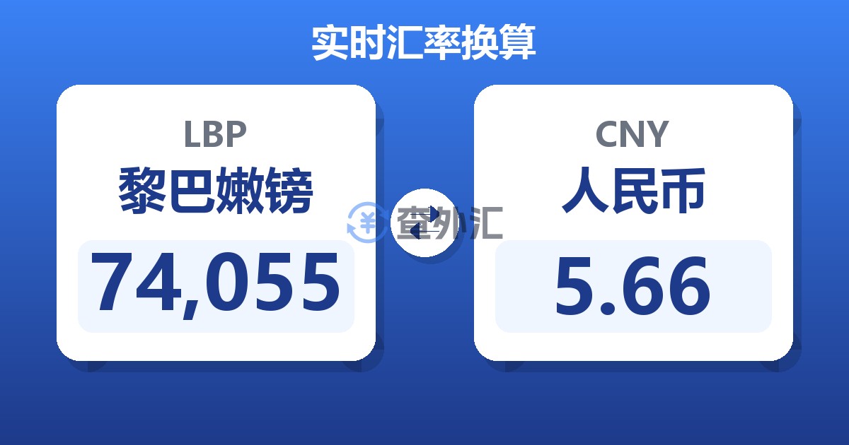 74,055黎巴嫩镑兑人民币