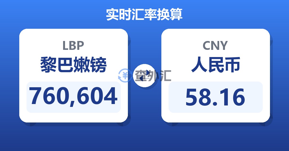 760,604黎巴嫩镑兑人民币