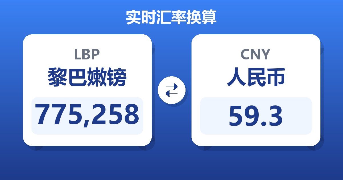 775,258黎巴嫩镑兑人民币