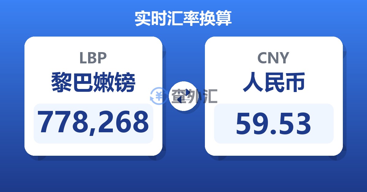778,268黎巴嫩镑兑人民币