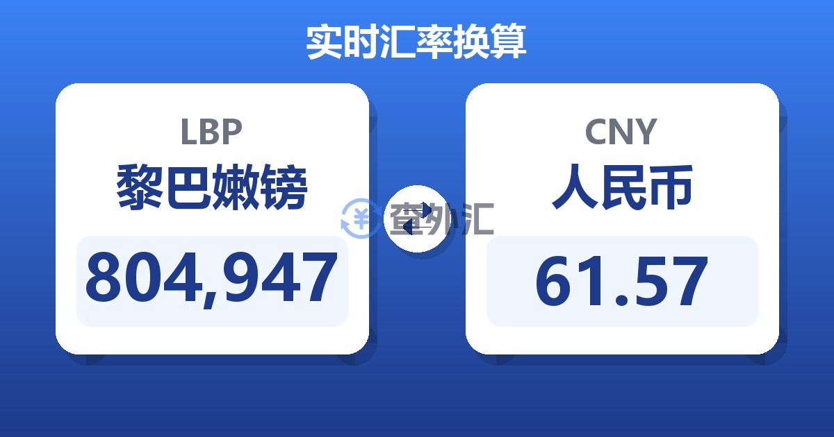 804,947黎巴嫩镑兑人民币