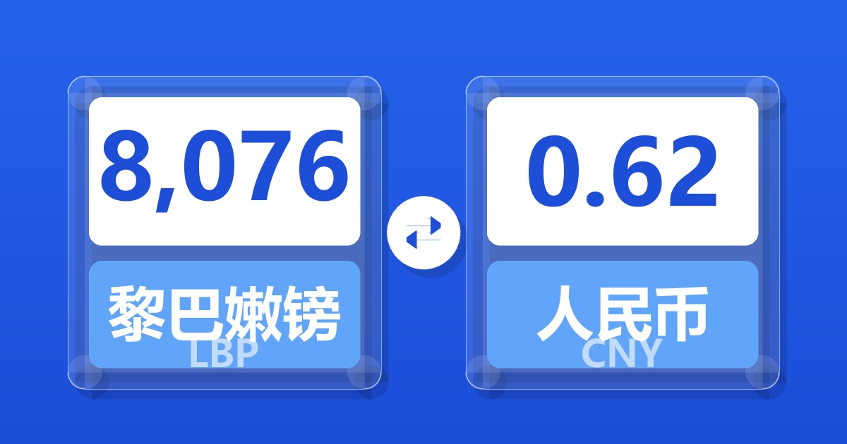 8,076黎巴嫩镑兑人民币