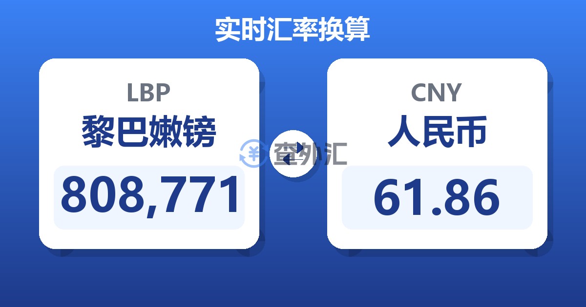 808,771黎巴嫩镑兑人民币