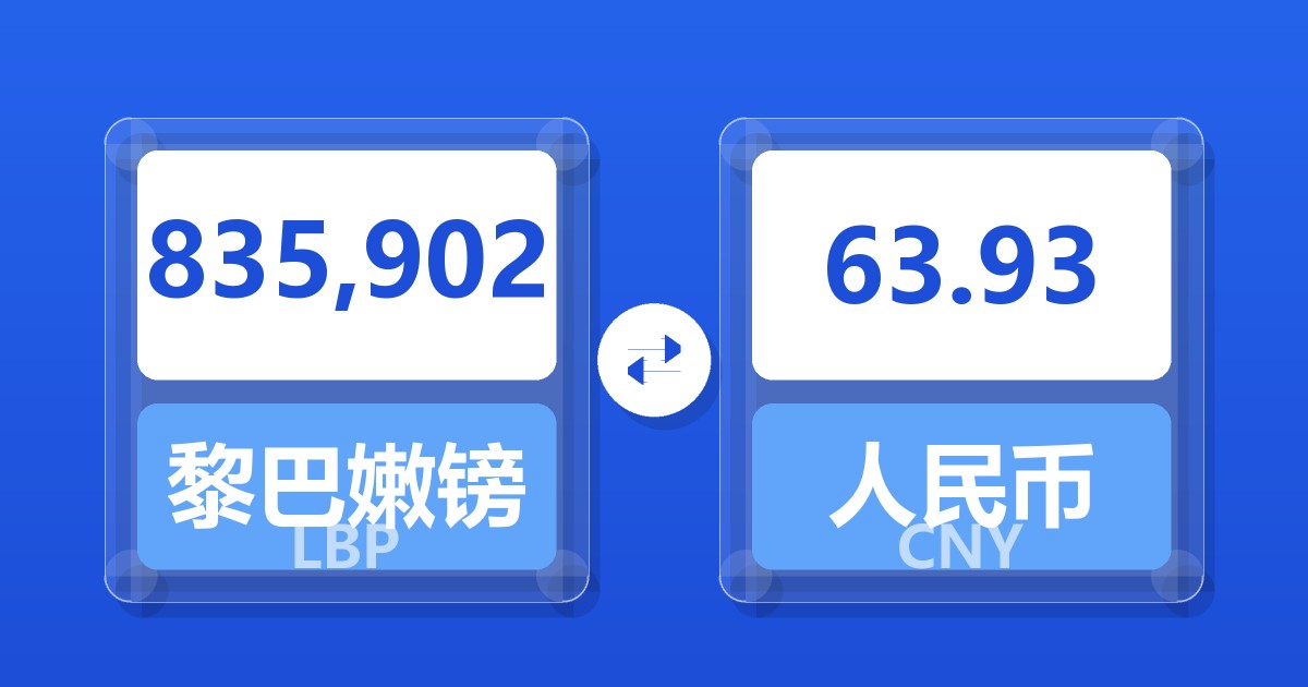 835,902黎巴嫩镑兑人民币
