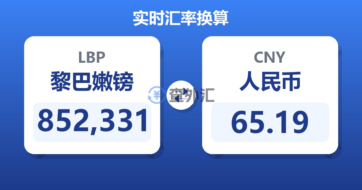 852,331黎巴嫩镑兑人民币