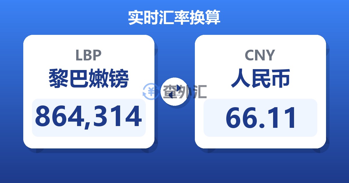 864,314黎巴嫩镑兑人民币