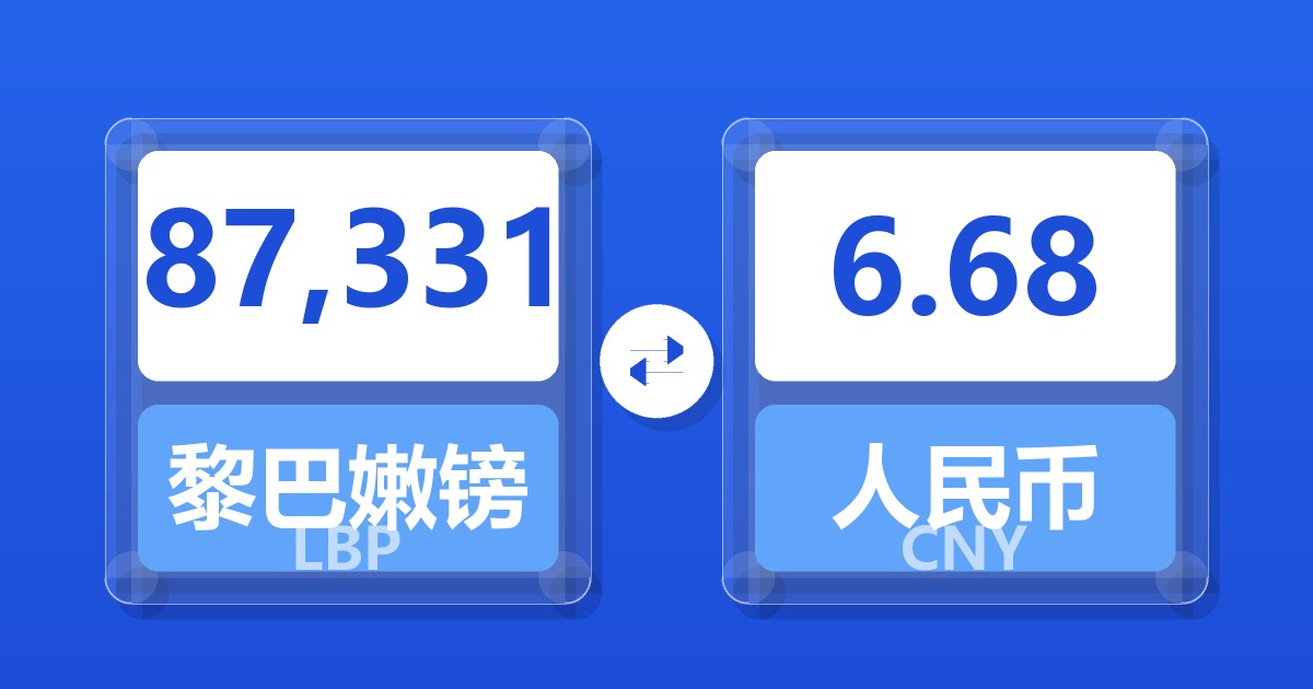87,331黎巴嫩镑兑人民币