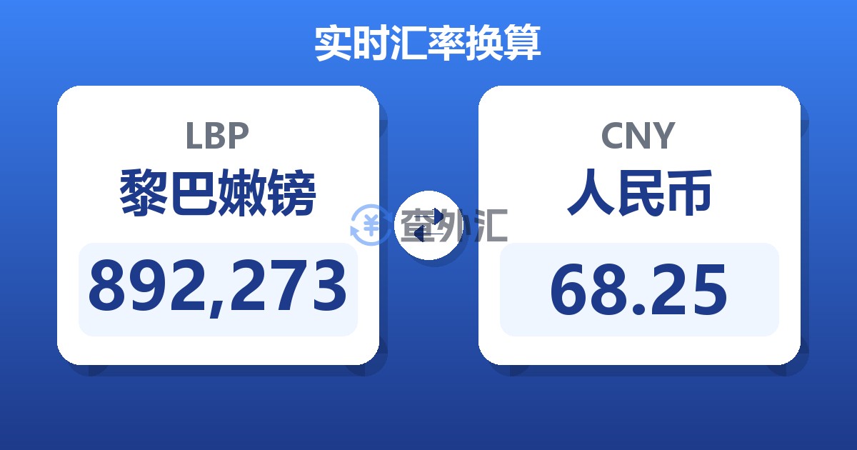 892,273黎巴嫩镑兑人民币