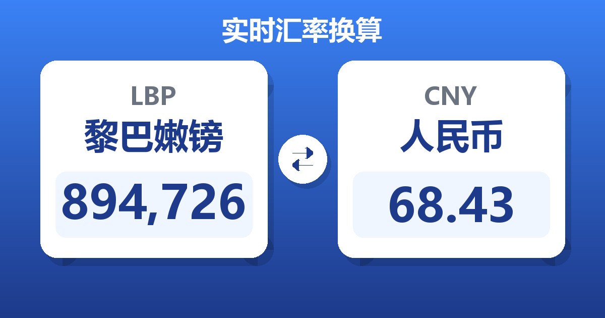 894,726黎巴嫩镑兑人民币