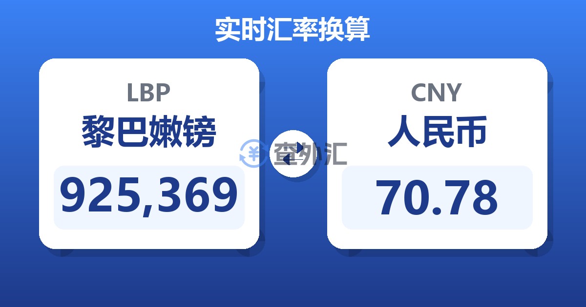 925,369黎巴嫩镑兑人民币