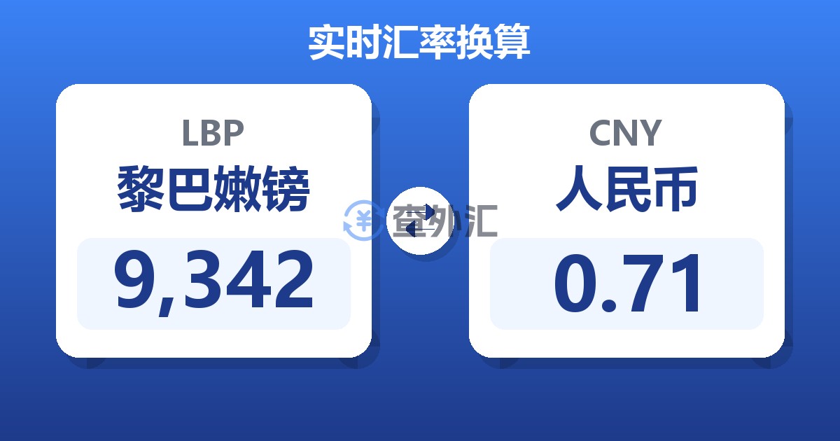 9,342黎巴嫩镑兑人民币