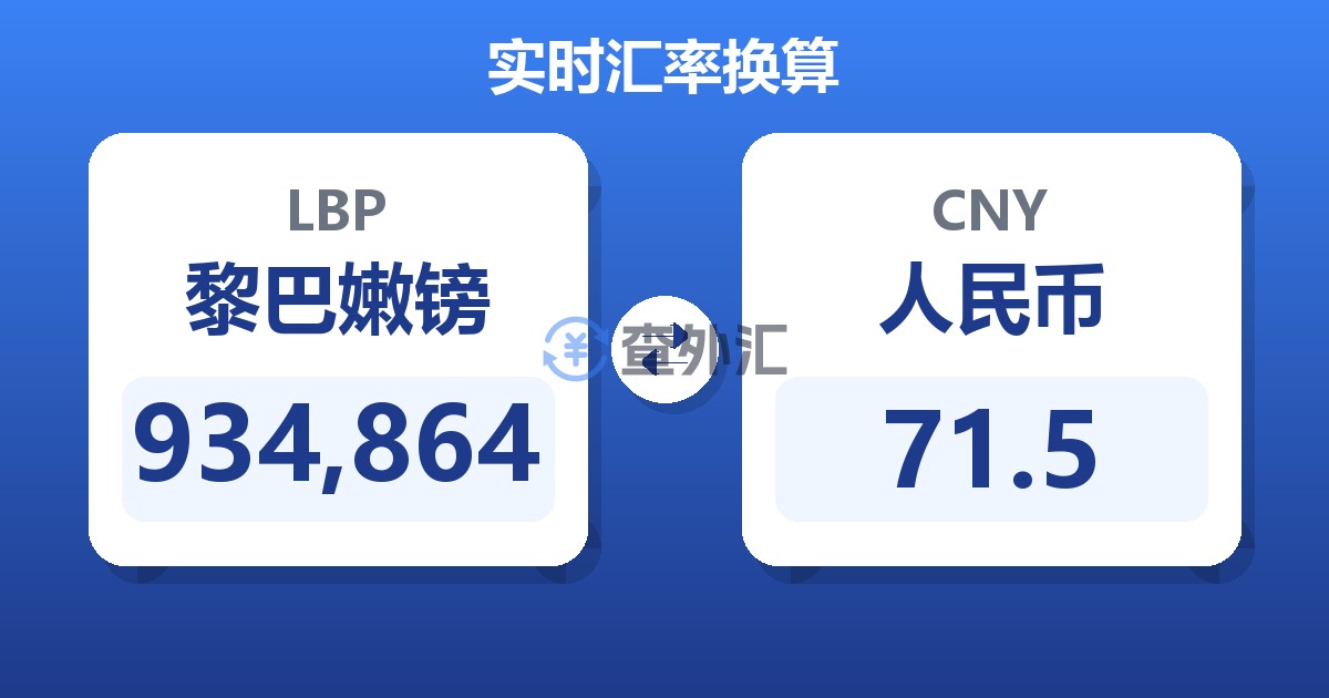 934,864黎巴嫩镑兑人民币