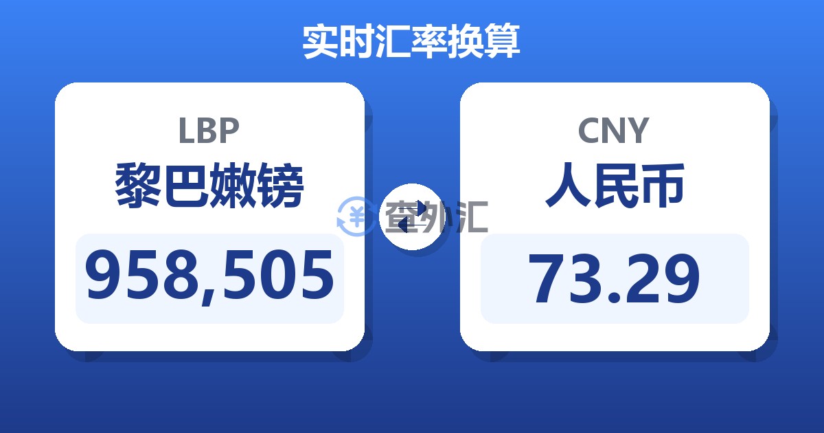 958,505黎巴嫩镑兑人民币