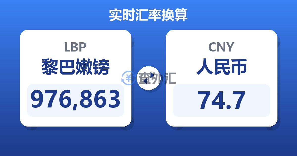 976,863黎巴嫩镑兑人民币