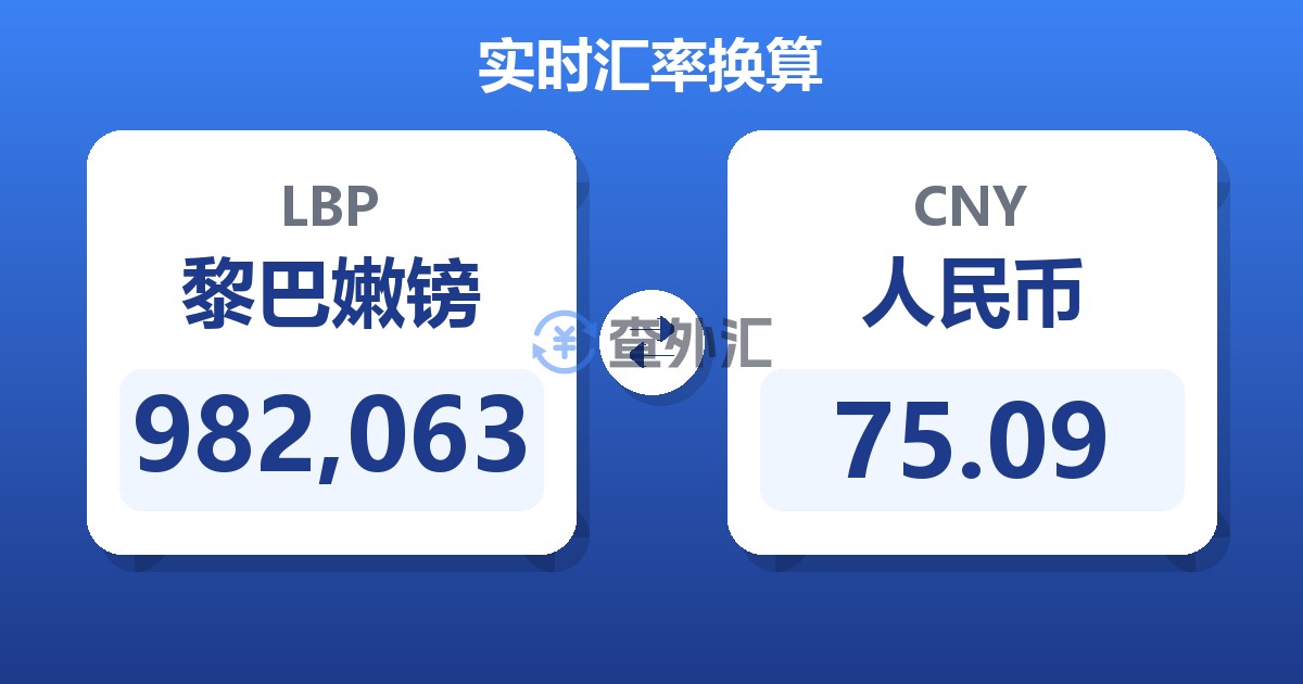 982,063黎巴嫩镑兑人民币