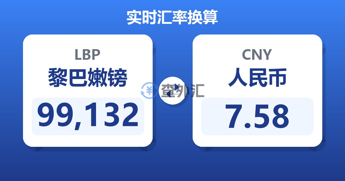 99,132黎巴嫩镑兑人民币