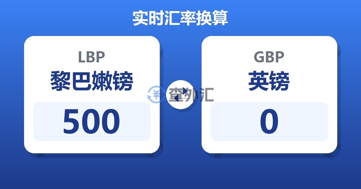 500黎巴嫩镑兑英镑