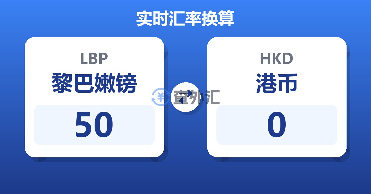 50黎巴嫩镑兑港币