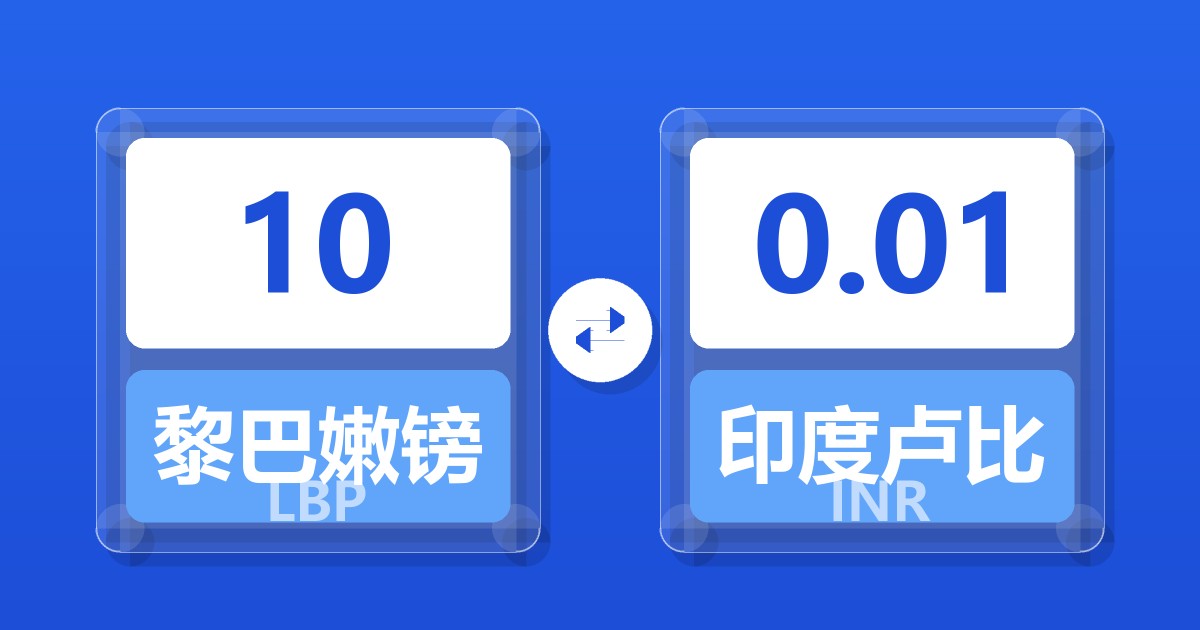 10黎巴嫩镑兑印度卢比