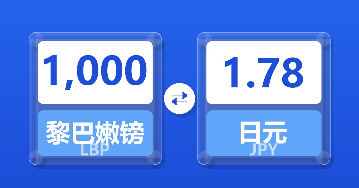 1,000黎巴嫩镑兑日元