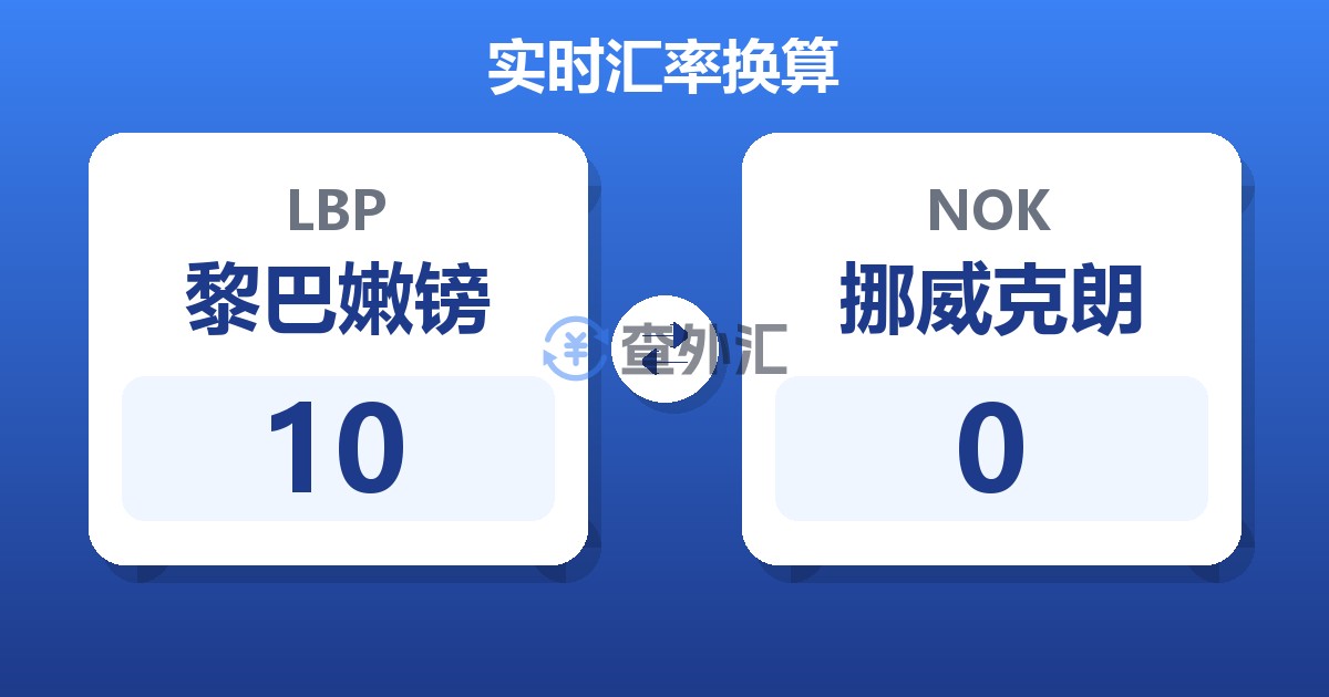 10黎巴嫩镑兑挪威克朗