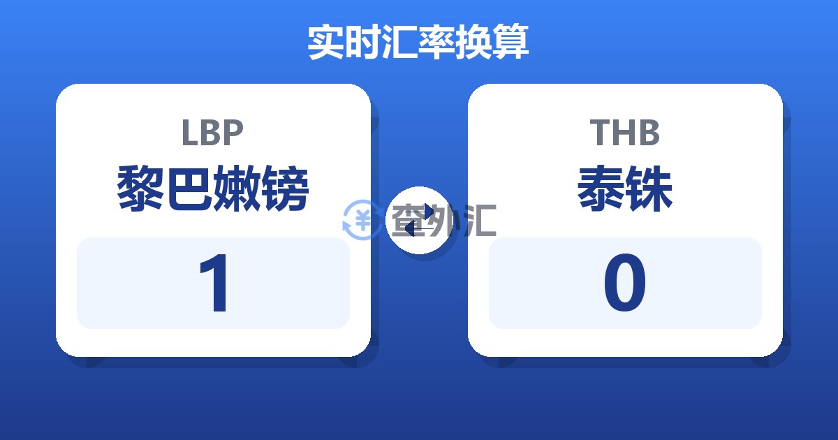 1黎巴嫩镑兑泰铢