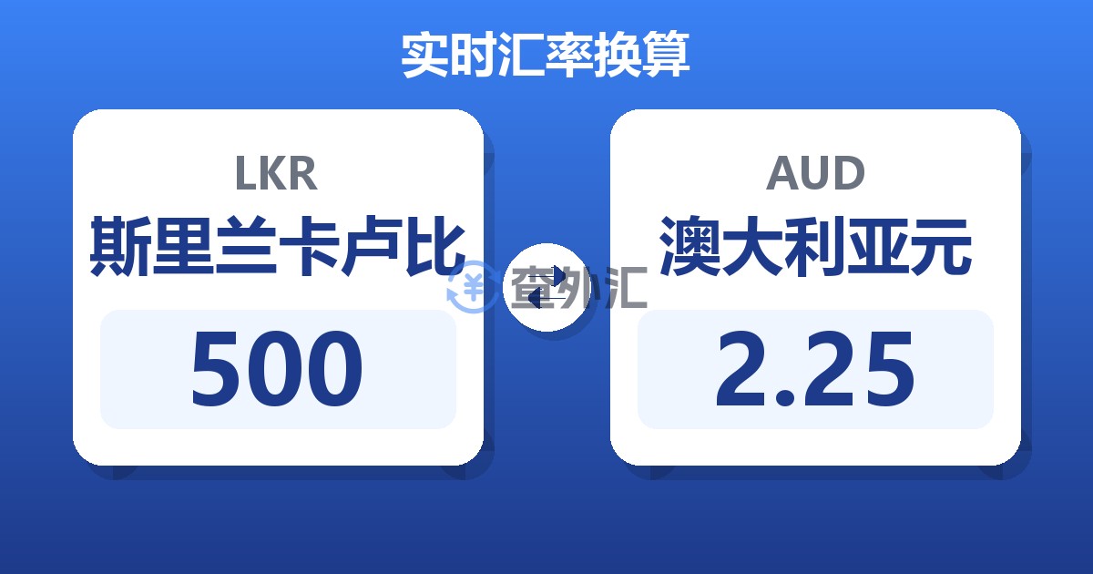 500斯里兰卡卢比兑澳大利亚元