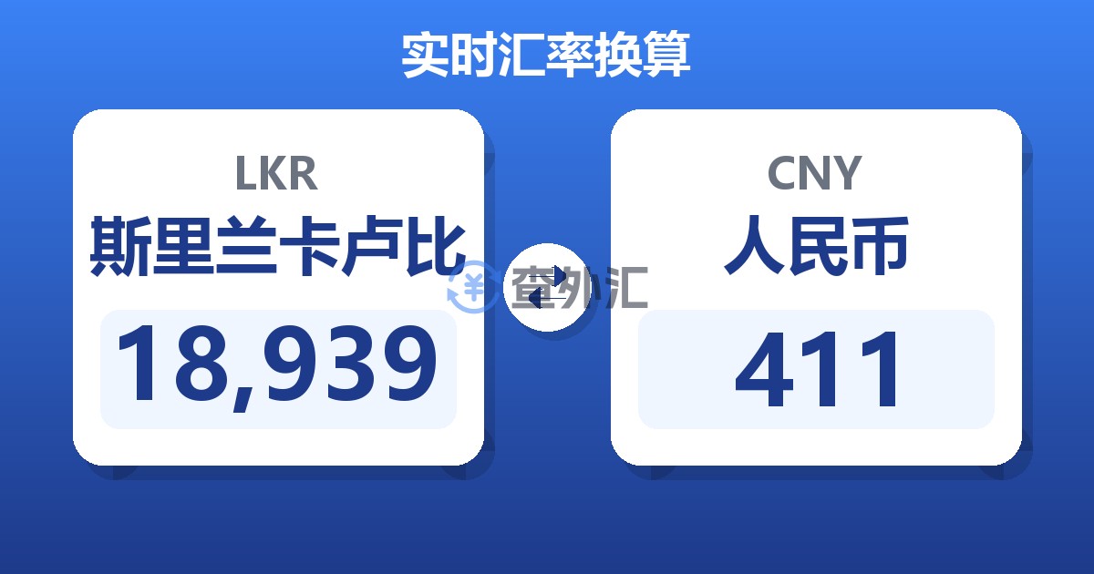 18,939斯里兰卡卢比兑人民币