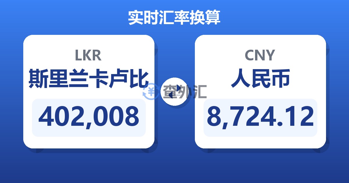 402,008斯里兰卡卢比兑人民币