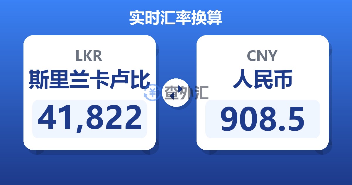 41,822斯里兰卡卢比兑人民币