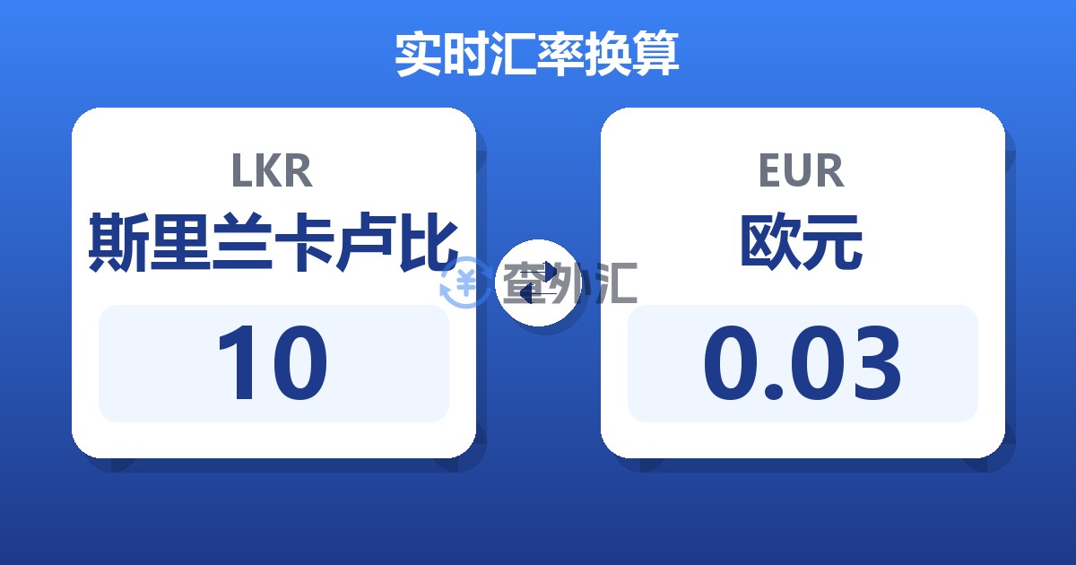 10斯里兰卡卢比兑欧元