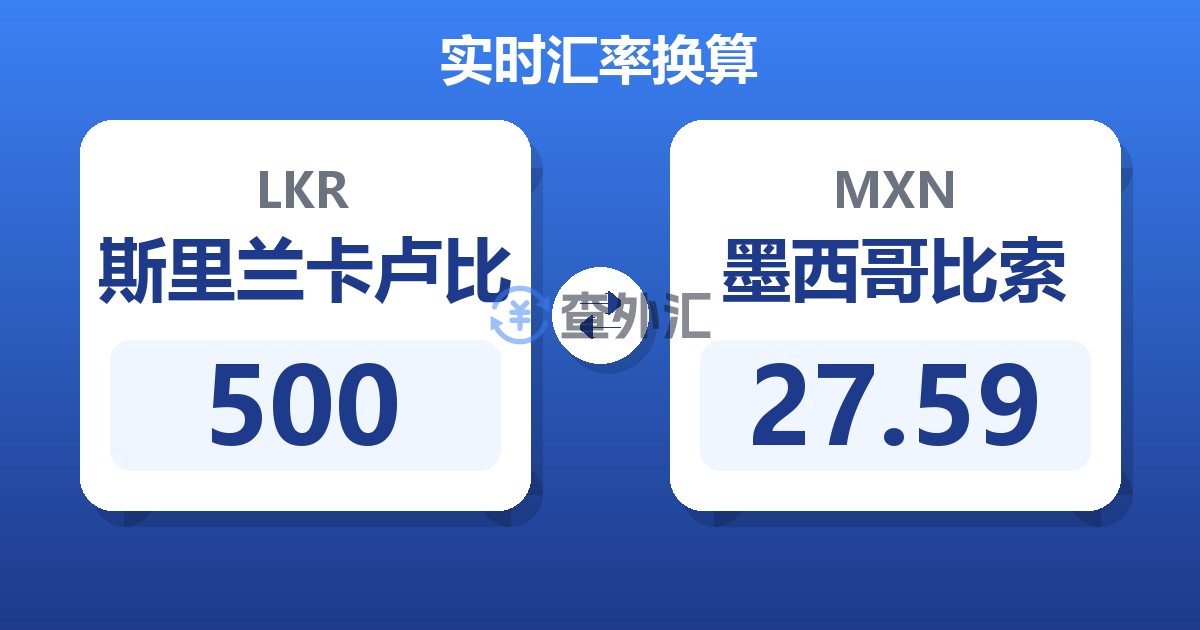 500斯里兰卡卢比兑墨西哥比索